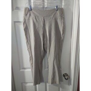 Investments Pull On Casual Capri Pants Size 14 Brown And White